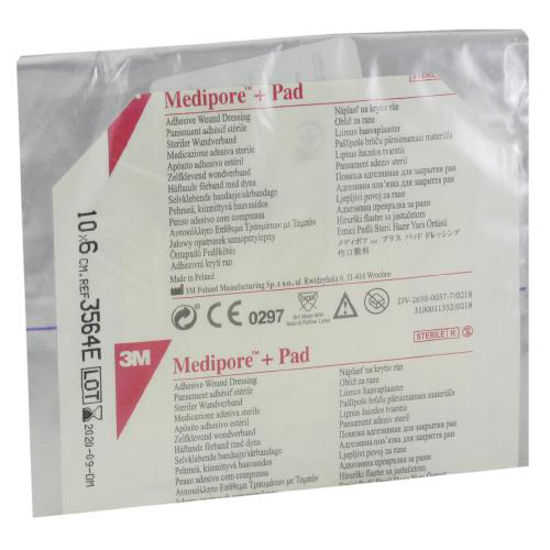 Адгезивна пов'язка (пластир) для закриття ран Medipore+Pad 6см х 10см